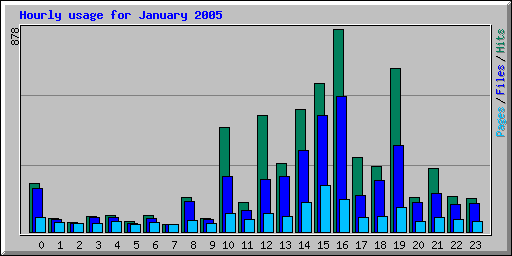 Hourly usage for January 2005